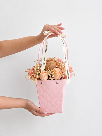 Pink Rose Soy Wax Scented Candle Bouquet