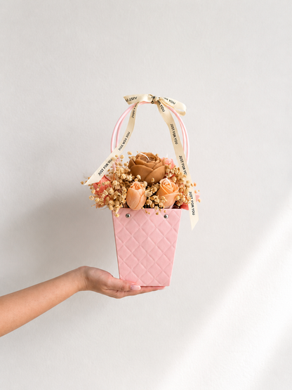 Pink Rose Soy Wax Scented Candle Bouquet