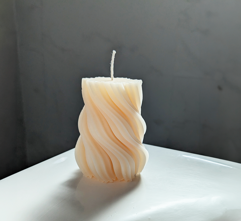 Wavy Lines Spiral Soy Wax Candle