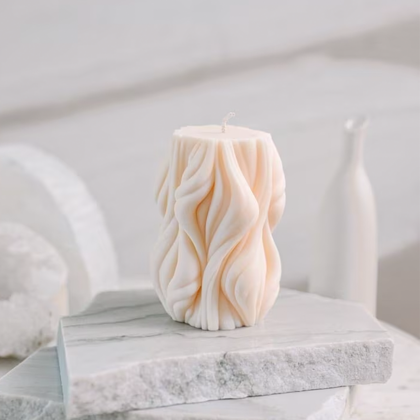 Abstract Swirl Tall Soy Wax Candle