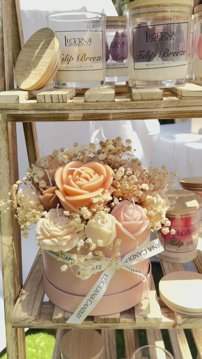 Luxury Flower Candle Bouquet – Large (15 Soy Wax Candles, Rose Scent)- Large Size