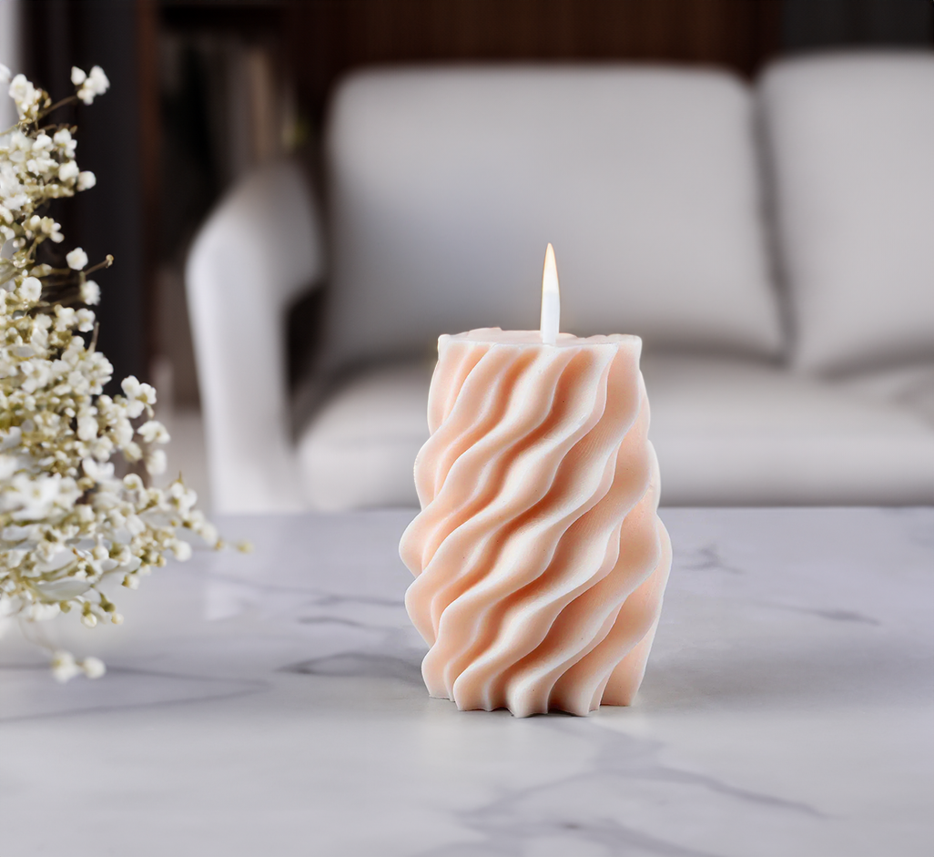 Wave Twisted Small Soy Wax Candle