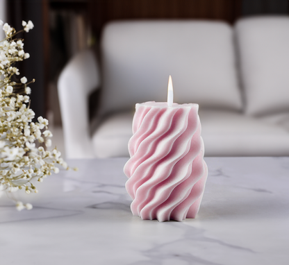 Wave Twisted Small Soy Wax Candle