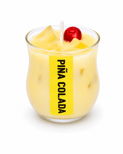 4oz Piña Colada Scented Soy Wax Candle _ Tropical Cocktail Inspired Soy Candle _ 4 oz Pineapple & Coconut Aroma