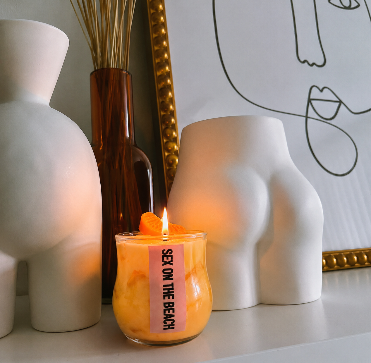 4oz Sex on the Beach Soy Wax Scented Candle _ Sex on the Beach Tropical Cocktail Inspired Soy Candle _ Citrus & Fruity Aroma