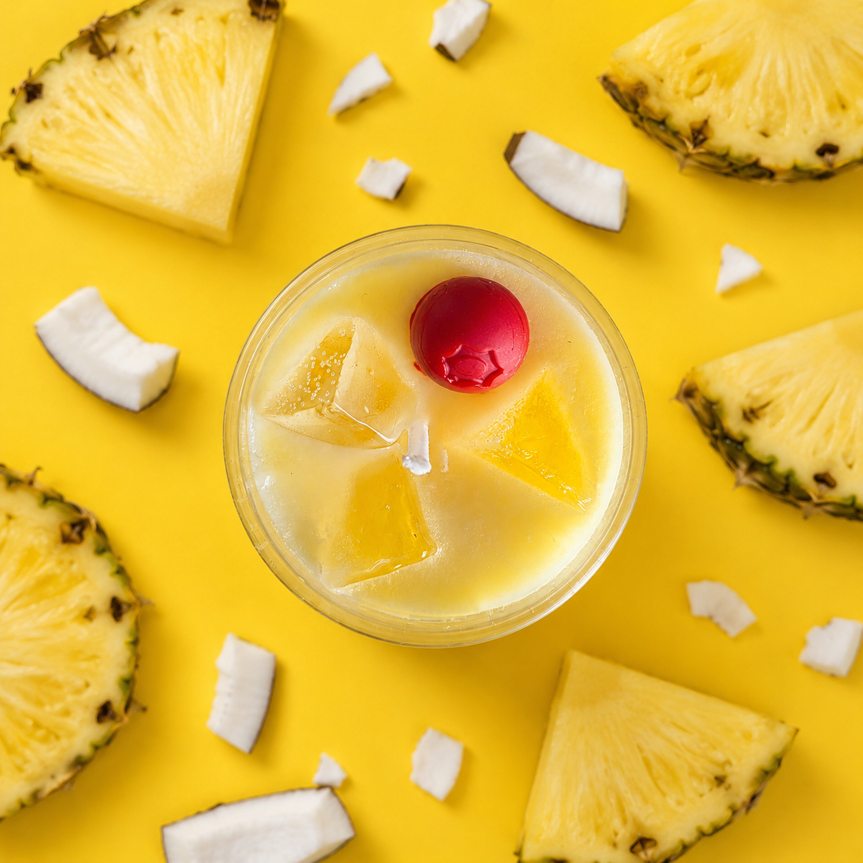 4oz Piña Colada Scented Soy Wax Candle _ Tropical Cocktail Inspired Soy Candle _ 4 oz Pineapple & Coconut Aroma