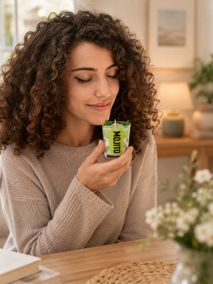 4oz Mojito Soy Wax Scented Candle _ Tropical Cocktail Inspired Soy Wax Candle _ Fresh Citrus-Mint Scented Candle
