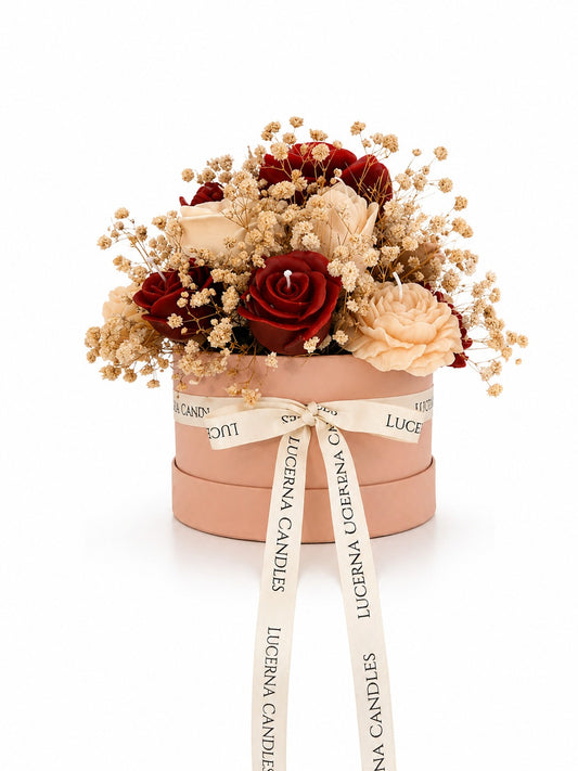 Luxury Flower Candle Bouquet – 12 Soy Wax Candles (Rose Scent) -Medium Size