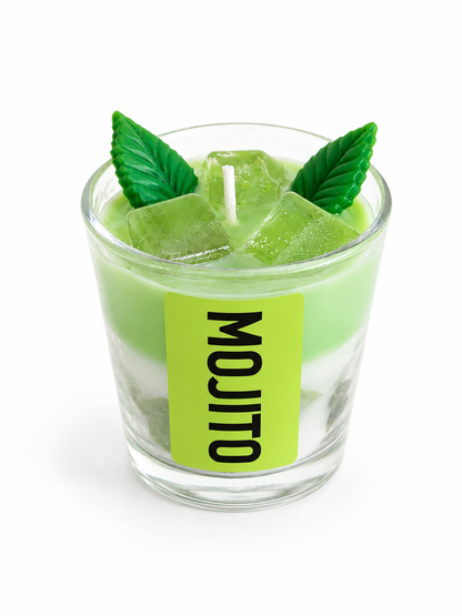 4oz Mojito Soy Wax Scented Candle _ Tropical Cocktail Inspired Soy Wax Candle _ Fresh Citrus-Mint Scented Candle
