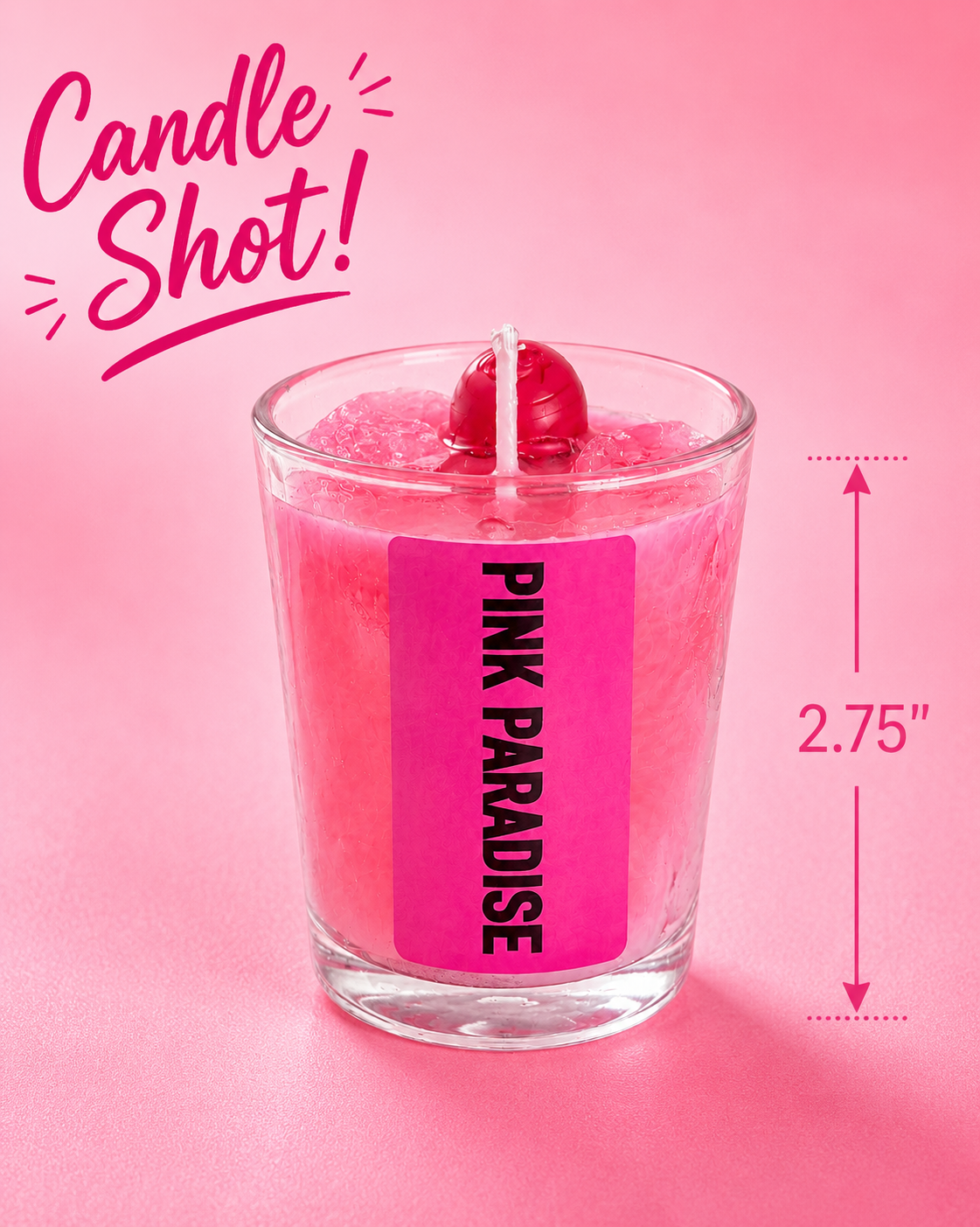 4oz Pink Paradise Soy Wax Scented Candle – Strawberry Daiquiri Inspired Candle
