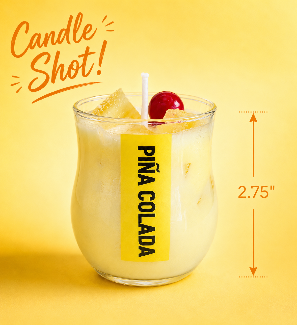 4oz Piña Colada Scented Soy Wax Candle _ Tropical Cocktail Inspired Soy Candle _ 4 oz Pineapple & Coconut Aroma