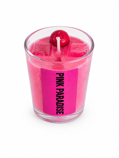 4oz Pink Paradise Soy Wax Scented Candle – Strawberry Daiquiri Inspired Candle