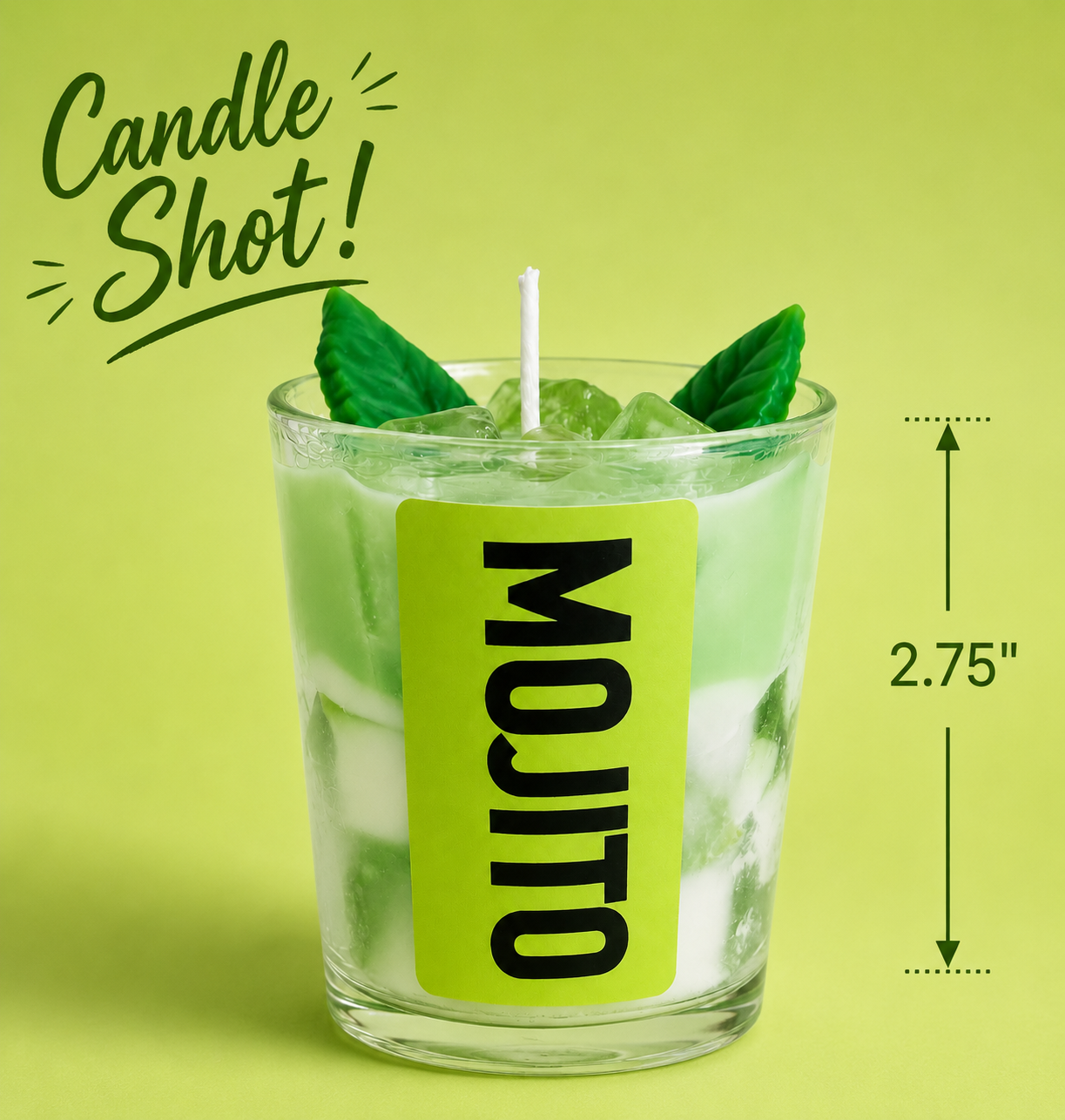 4oz Mojito Soy Wax Scented Candle _ Tropical Cocktail Inspired Soy Wax Candle _ Fresh Citrus-Mint Scented Candle