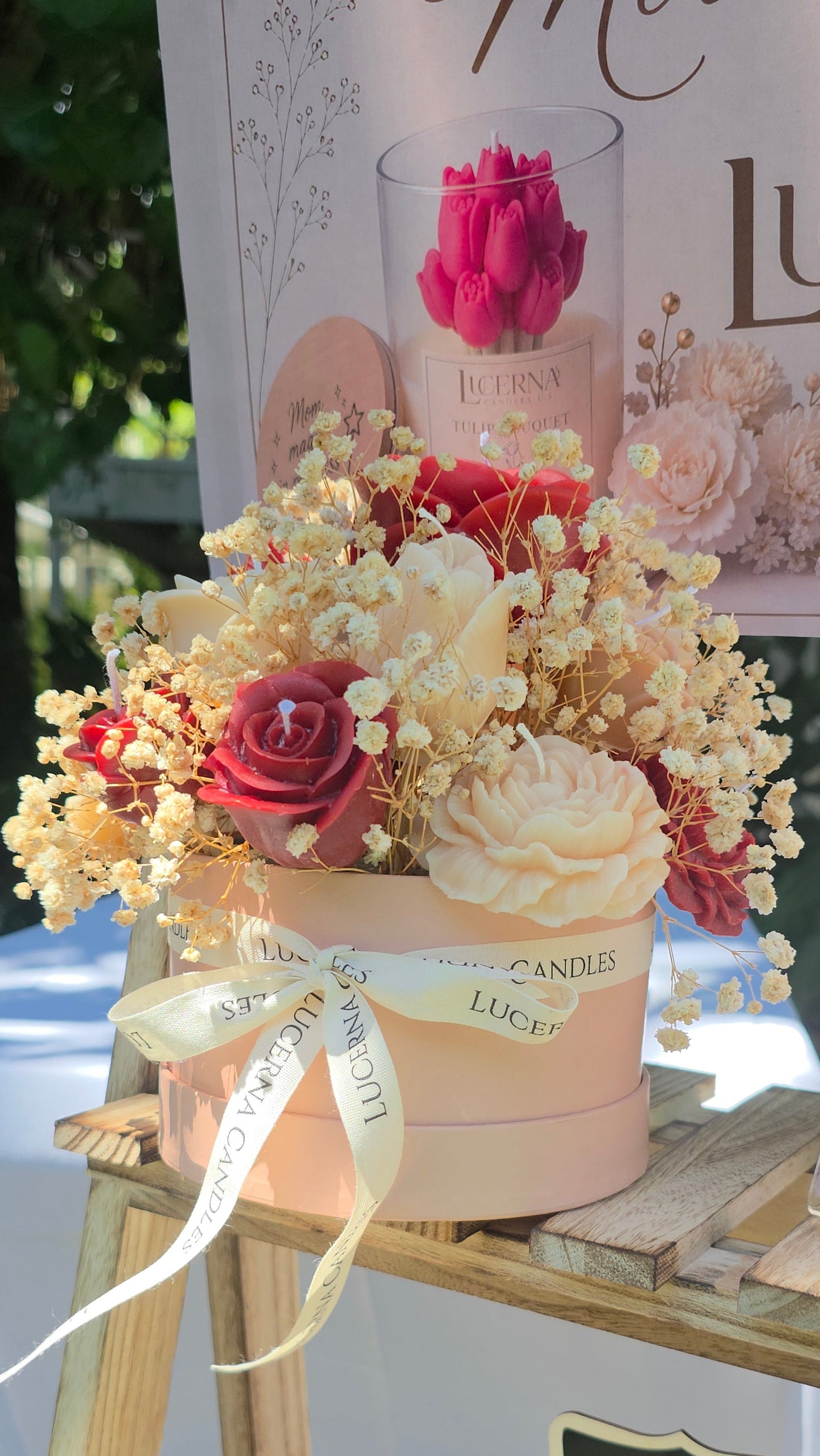 Luxury Flower Candle Bouquet – 12 Soy Wax Candles (Rose Scent) -Medium Size