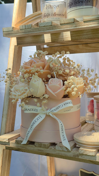 Luxury Flower Candle Bouquet – Large (15 Soy Wax Candles, Rose Scent)- Large Size