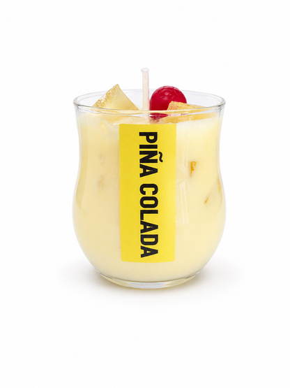 4oz Piña Colada Scented Soy Wax Candle _ Tropical Cocktail Inspired Soy Candle _ 4 oz Pineapple & Coconut Aroma