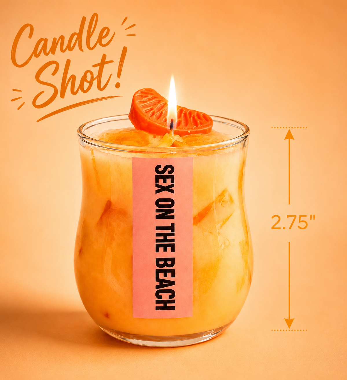 4oz Sex on the Beach Soy Wax Scented Candle _ Sex on the Beach Tropical Cocktail Inspired Soy Candle _ Citrus & Fruity Aroma