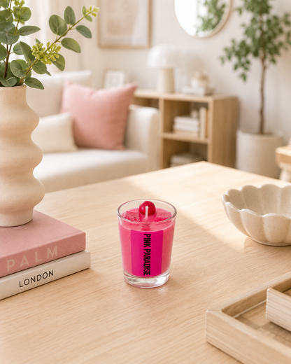 4oz Pink Paradise Soy Wax Scented Candle – Strawberry Daiquiri Inspired Candle